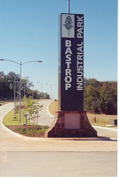 Entrance to the Bastrop Economic Development Corporation Industrial Park.