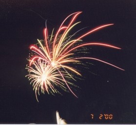 Part of the Spectacular Fireworks as seen by an estimated 10,000 throughout the city.