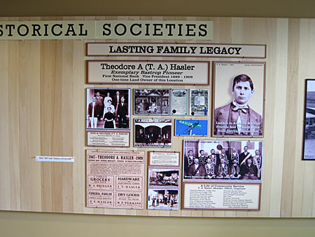 As you enter the first lobby of the bank, the Historical Societies of Bastrop County has information  on the early history of our county.