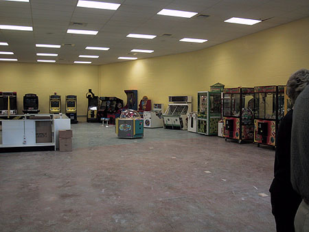 A view of the children's arcade-not shown is a counter to order pizza and other food