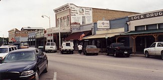 Downtown Bastrop - Eastside of 1000 block of Main Street facing North.