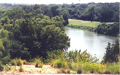 View 2 (from an adjacent hill) of the Pine Forest Golf Course as it nestles next to the Colorado River.