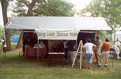 The Bastrop County Historical Society's display of numerous antique home appliances.